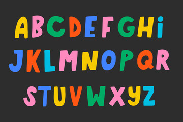 Childlike Colorful Alphabet Design Set