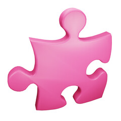 Puzzle 3d rendering isometric icon.