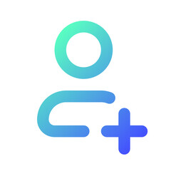 Add new contact pixel perfect gradient linear ui icon. Create new phone number. Address book management. Line color user interface symbol. Modern style pictogram. Vector isolated outline illustration