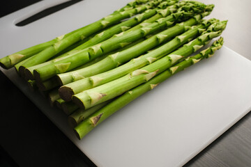 fresh asparagus close up top view. healthy eating vegan