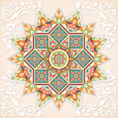 mandala pattern on white isolated background. Vector background for yoga, meditation poster, banner, wallpaper and your desired ideas.