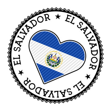 El Salvador heart badge. Vector logo of El Salvador amazing Vector illustration.