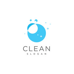 Clean logo with bubble design premium vector
