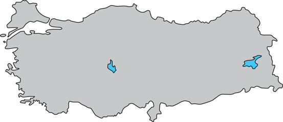 Fototapeta premium Turkey map vector illustration. Turkey map used in school and preparatory textbooks for geography lesson.