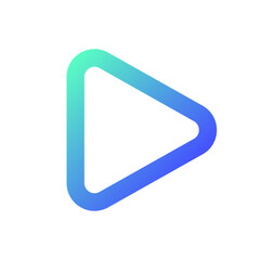 Play button pixel perfect gradient linear ui icon. Music player bar. Playing multimedia file. Playback. Line color user interface symbol. Modern style pictogram. Vector isolated outline illustration