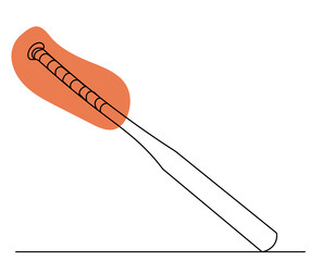 bat drawing by one continuous line, vector