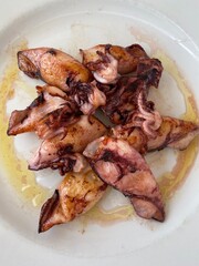 Calamari cooked on plate