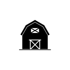 Farm barn icon silhouette isolated on white background © Jovana