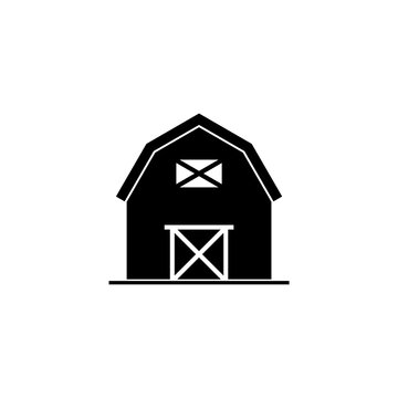 recommend clip art: Farm barn icon silhouette isolated on white background