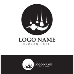 Hair treatment logo hair transplantation logo vector image design illustration
