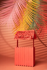 Beach accessories on a pink background. - Summer concept