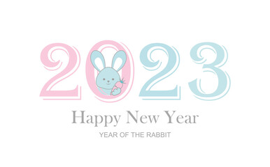 2023 Happy New Year of the rabbit vector
