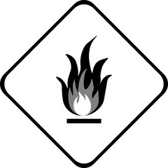 Highly flammable chemical, gas warning sign transparent vector