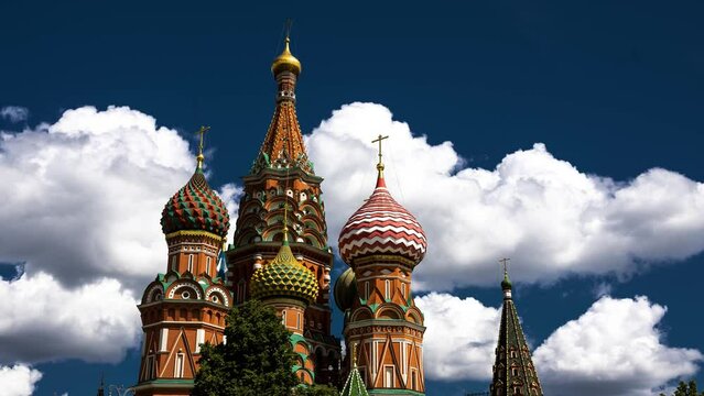 St. Basil's Cathedral, Amazing hyperlapse in moscow.
