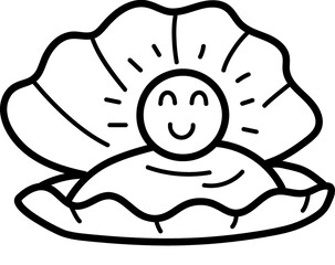 Oyster with a smiling pearl