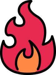 Fototapeta premium fire color outline icon