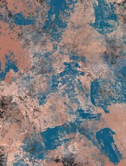 Vertical or horizontal illustration, blue and pink marble background