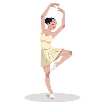 Ballet dancer icons dynamic sketch cartoon character sketch