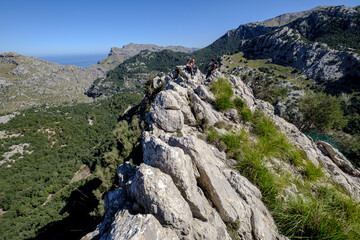 cresta del Puig de Ses Vinyes, Escorca, Mallorca, balearic islands, Spain - obrazy, fototapety, plakaty