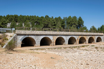 Fototapeta na wymiar puente de los 7 Ojos, Parque Natural del Cañón del Río Lobos, Soria, Comunidad Autónoma de Castilla, Spain, Europe