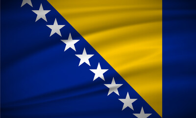 Elegant realistic Bosnia and Herzegovina flag background. Bosnia Independence Day design