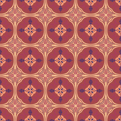 Nature Seamless Pattern Moon Floral Background Damask Art Traditional Ornament 