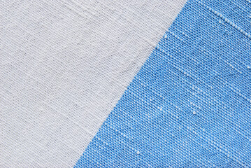 Blue and white canvas fabric for background, blue linen texture as background