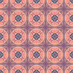 Nature Seamless Pattern Moon Floral Background Damask Art Traditional Ornament 