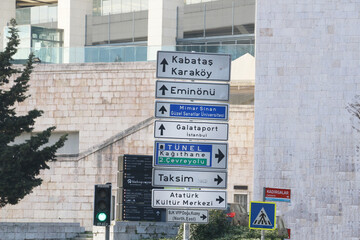 signboard at istanbul besiktas road junction