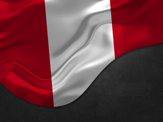 Peru Flag in Metal Style