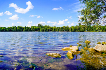 Waidsee near Weinheim. Small lake with surrounding nature.