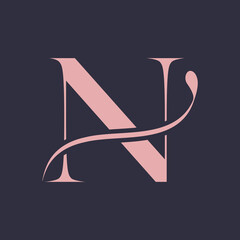 Initial N Letter Logo Design Template Vector
