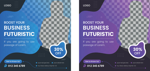 Creative Business social media post, Webinar social media template collection. Modern business banner, Creative Digital Marketing design. Square Flyer Template with Editable, Instagram post story web 