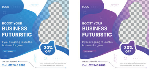 Creative Business social media post, Webinar social media template collection. Modern business banner, Creative Digital Marketing design. Square Flyer Template with Editable, Instagram post story web 