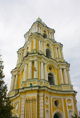 Fototapeta na wymiar Belfry of the Trinity-Ilyinsky Monastery in Chernigov, Ukraine 