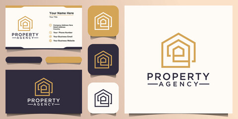 simple Real Estate Apartment Building construction Logo design template