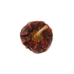 One dried Nora Pepper on white background. Design element, copy space