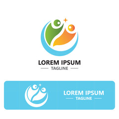 People success Logo with star vector illutration