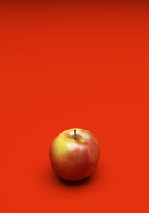 fresh ripe apple in front of background - 3D Illustration