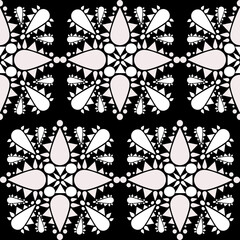 Black and white patterns include triangular, round and teardrop shapes for printing on all types of surfaces or fabrics.