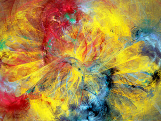 yellow abstract fractal background 3d rendering illustration