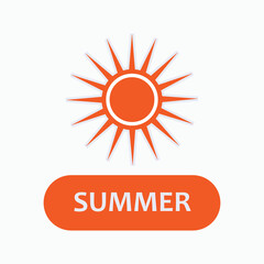 Fototapeta premium Summer Icon. Symbols of Seasons in Certain Parts of the World - Vector.