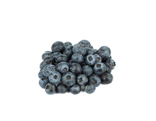 Pile of blueberry or bog whortleberry isolated on a white background.