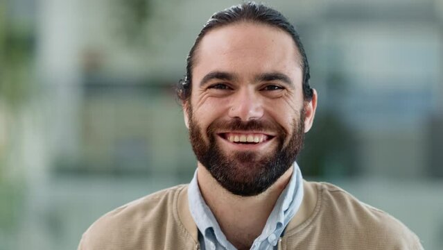 Portrait of confident programme developer after designing data code. Smiling IT technician with friendly or happy facial expression standing in data centre after repairing software or malware system