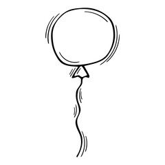 Hand drawn balloon. Birthday, party surprise, wedding, Valentine. Sketch style
