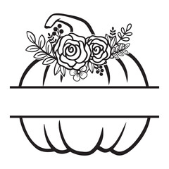 Pumpkin With Flower Monogram