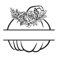 Pumpkin With Flower Monogram