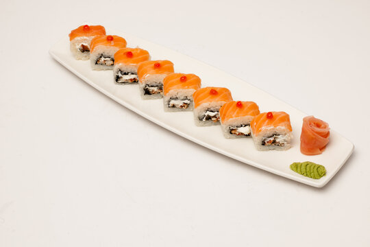 Japanes sushi this vasabi studio shot .