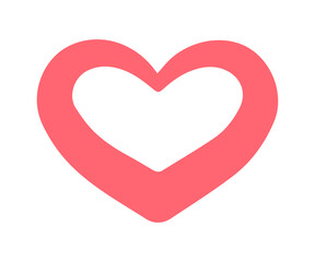 Delicate pink heart. Valentines Day. Happy Mother's day. Design element.