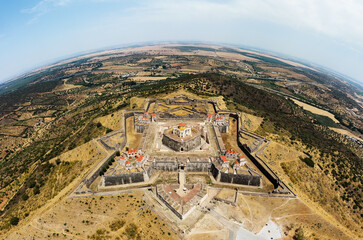 Aerial view of Forte de Nossa Senhora da Graça, in Elvas, Alentejo, Portugal